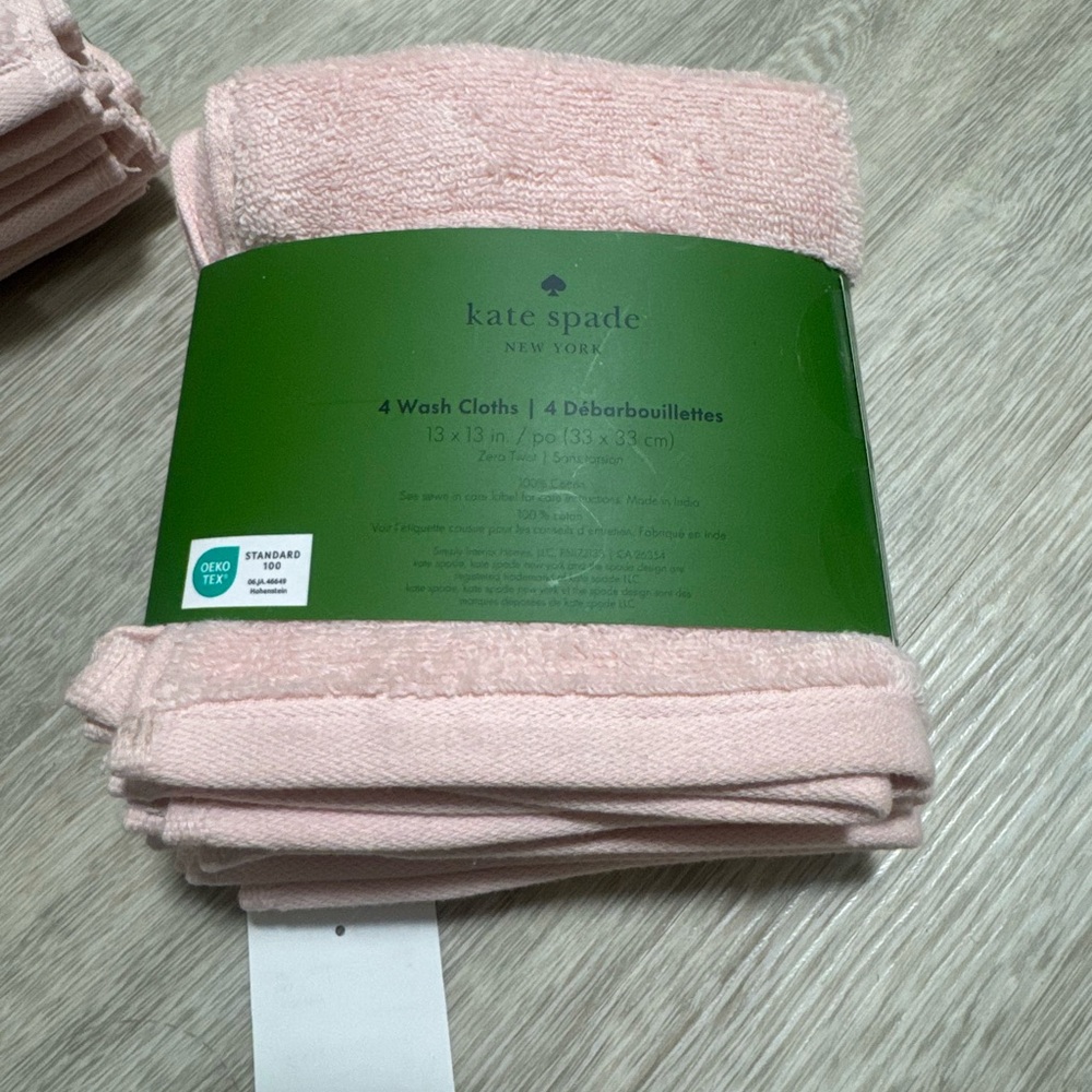 4 kate spade Pale Pink Washcloth Set - Picture 5 of 11